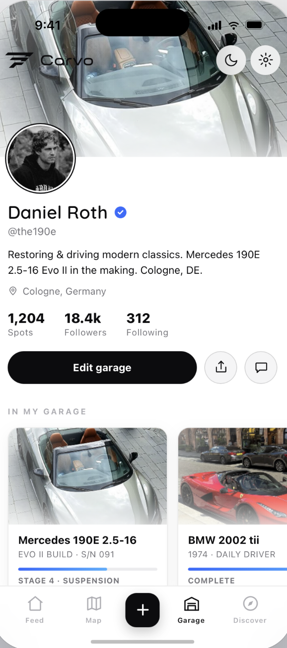 Carvo App – Garage